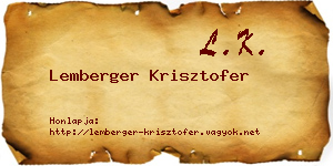 Lemberger Krisztofer névjegykártya